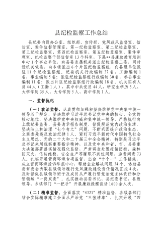 县纪检监察工作总结