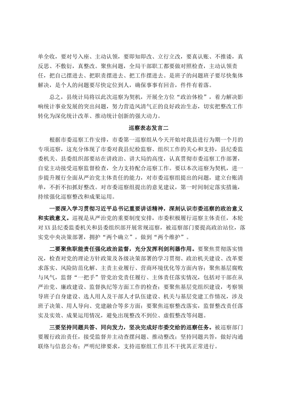 巡视巡察表态发言（六篇）_第2页