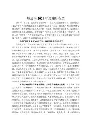 应急局2024年度述职报告