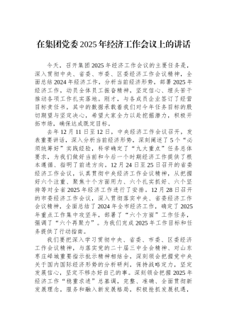 在集团党委2025年经济工作会议上的讲话(1)