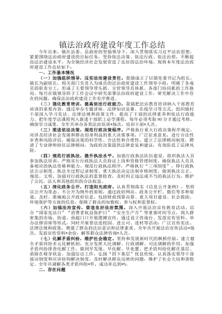 镇法治政府建设年度工作总结