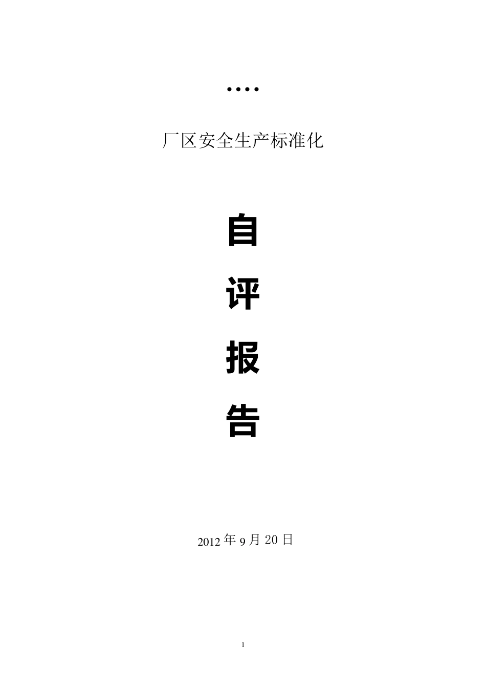水泥厂安全标准化建设自评报告_第1页