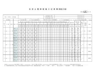 水泥土搅拌桩施工记录表(H312)(清远工地)