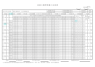 水泥土搅拌桩施工记录表范例