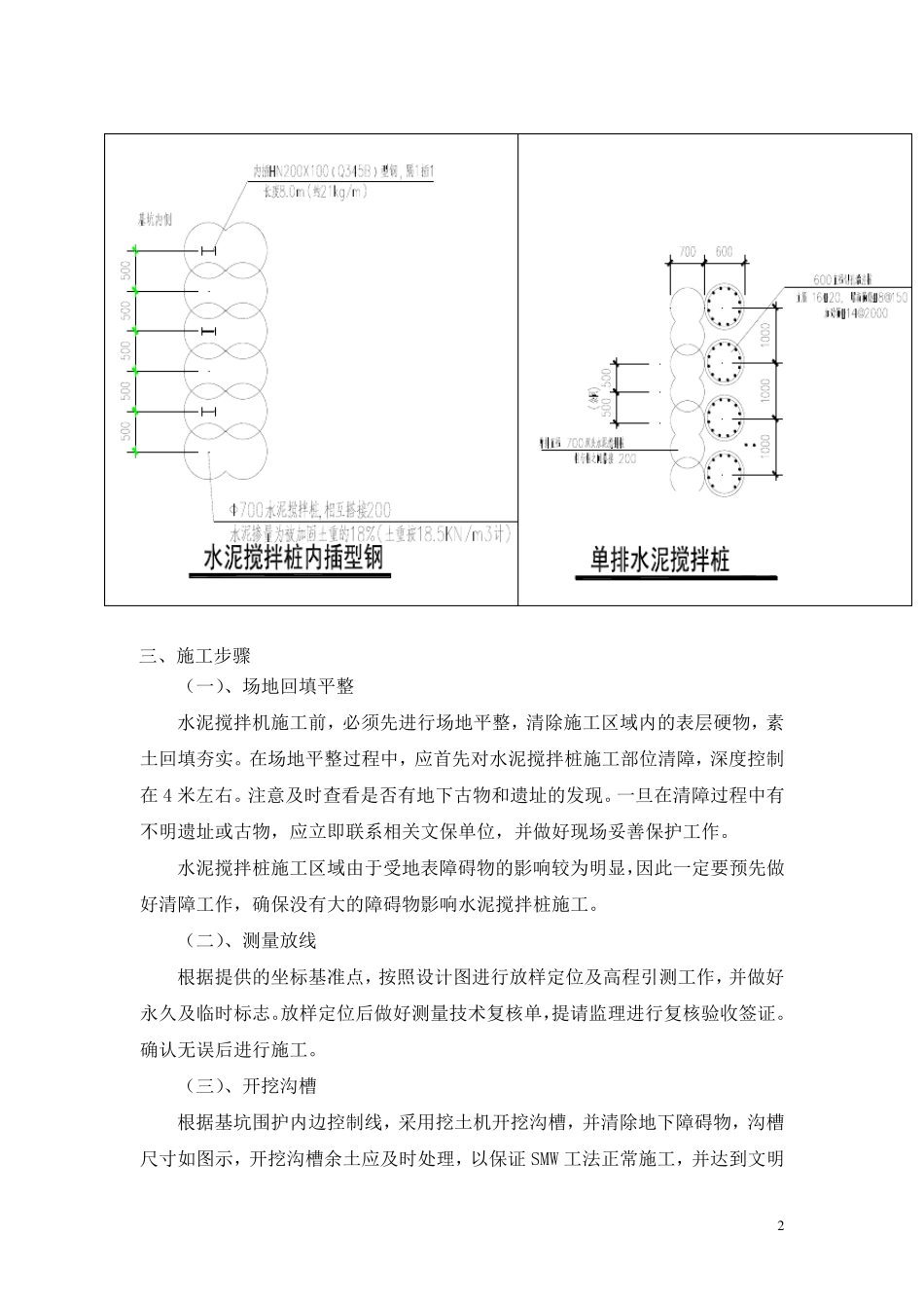 水泥搅拌桩(内插型钢)施工方案_第2页