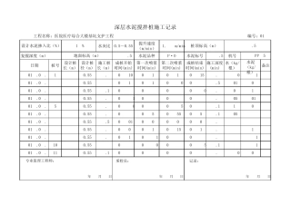 水泥搅拌桩施工记录