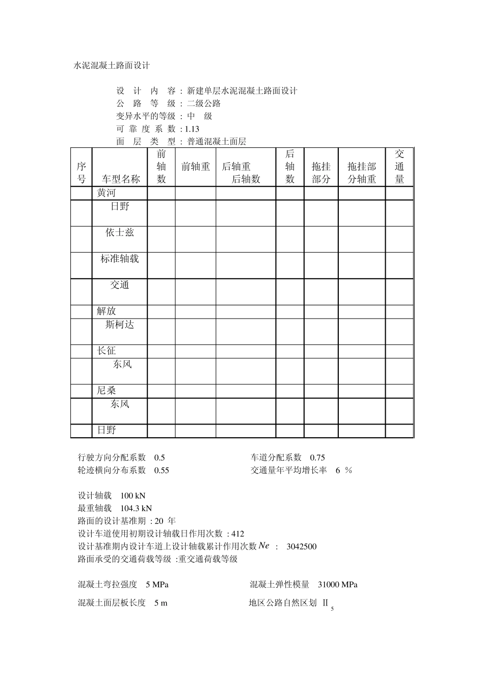 水泥混凝土路面设计计算_第1页