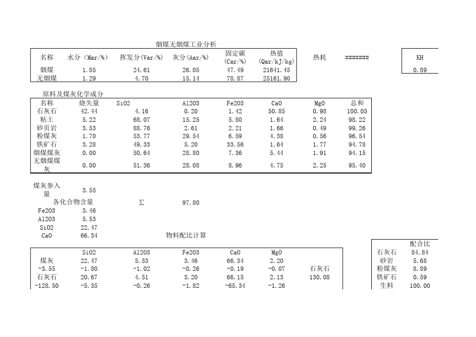 水泥生产物料平衡计算_第1页