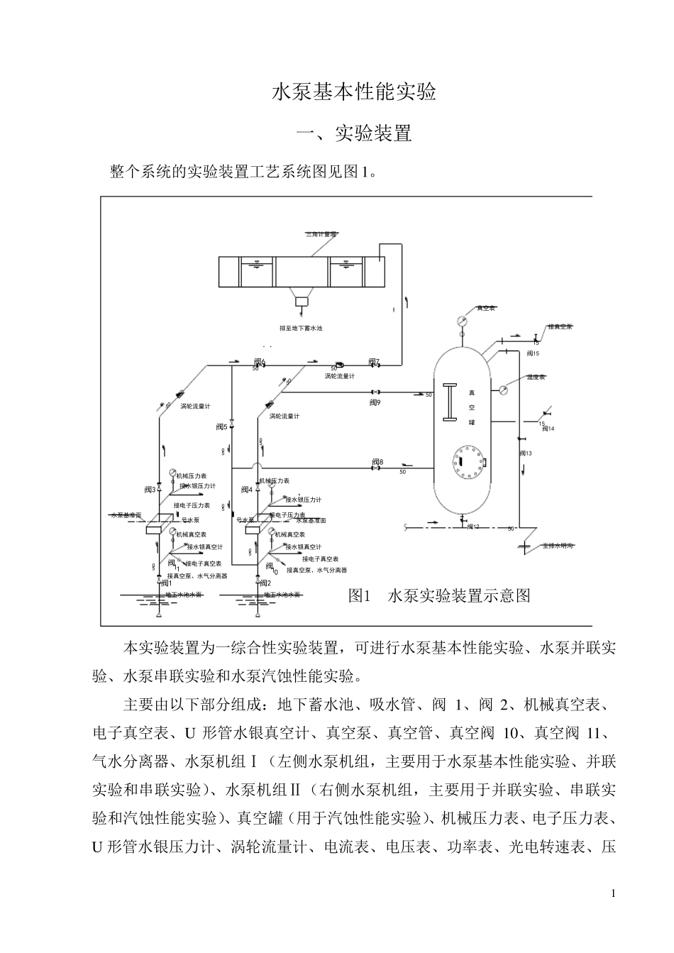 水泵性能实验报告_第1页