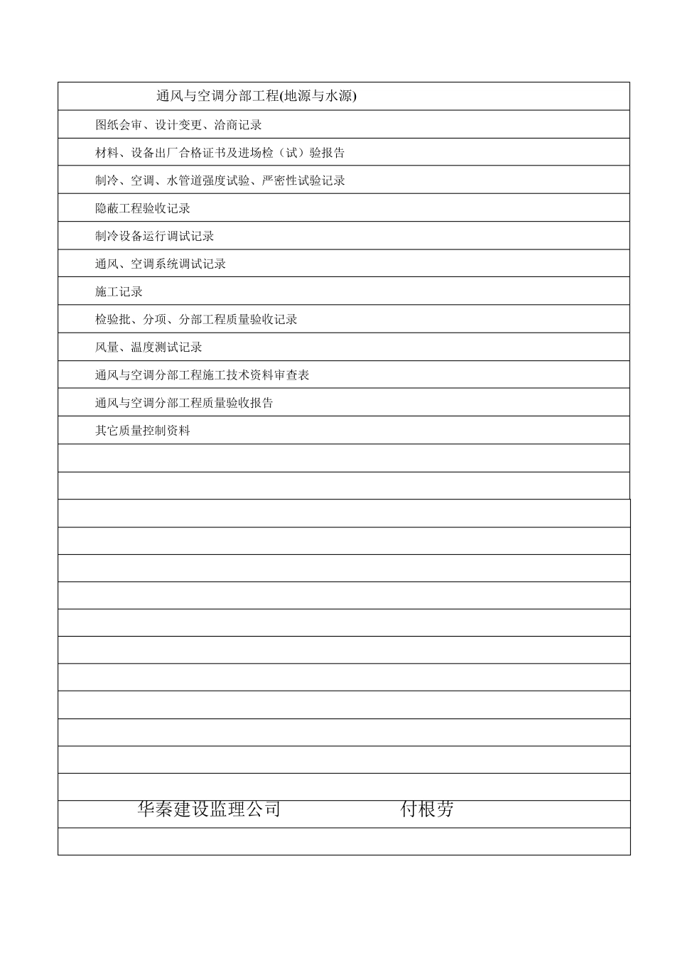 水源热泵空调工程检验批质量验收记录表_第1页