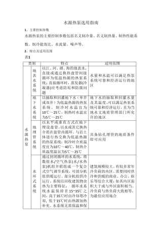 水源热泵选用指南