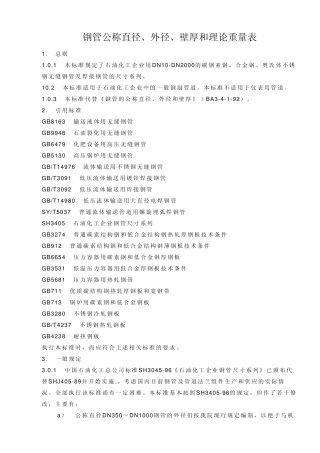 水电安装钢管公称直径、外径、壁厚和理论重量表