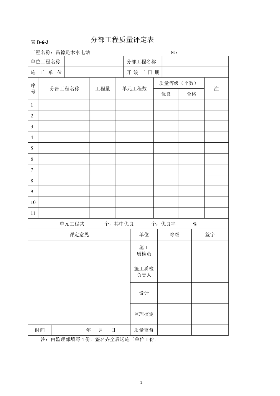 水电工程验收表格_第2页