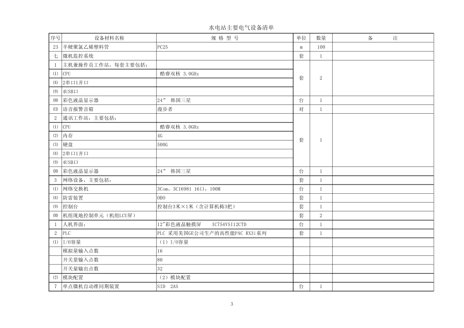 水电站主要电气设备表_第3页