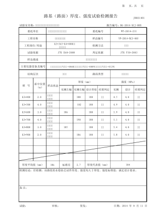 水稳钻芯报告