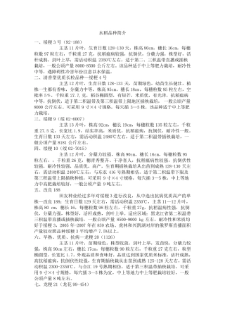 水稻品种简介