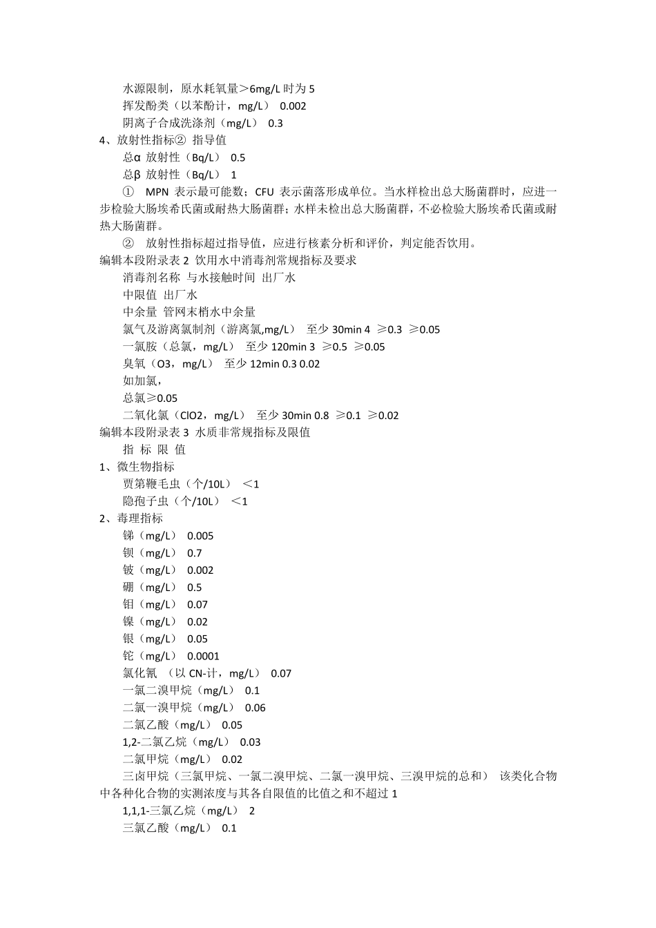 水质常规指标及限值_第2页