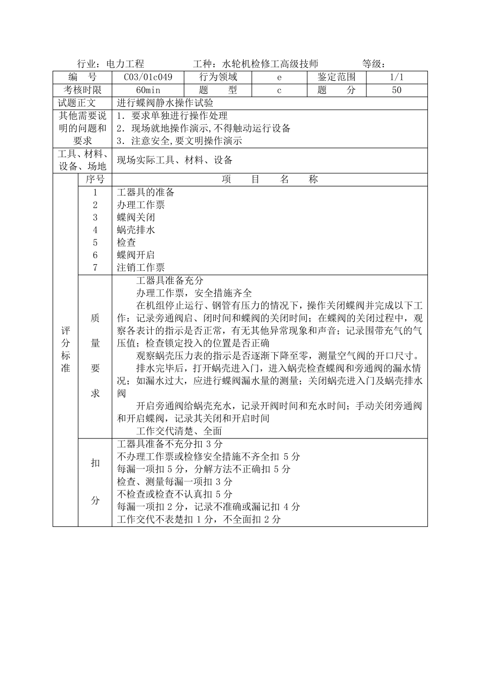 水轮机检修工高级技师技能试题_第2页