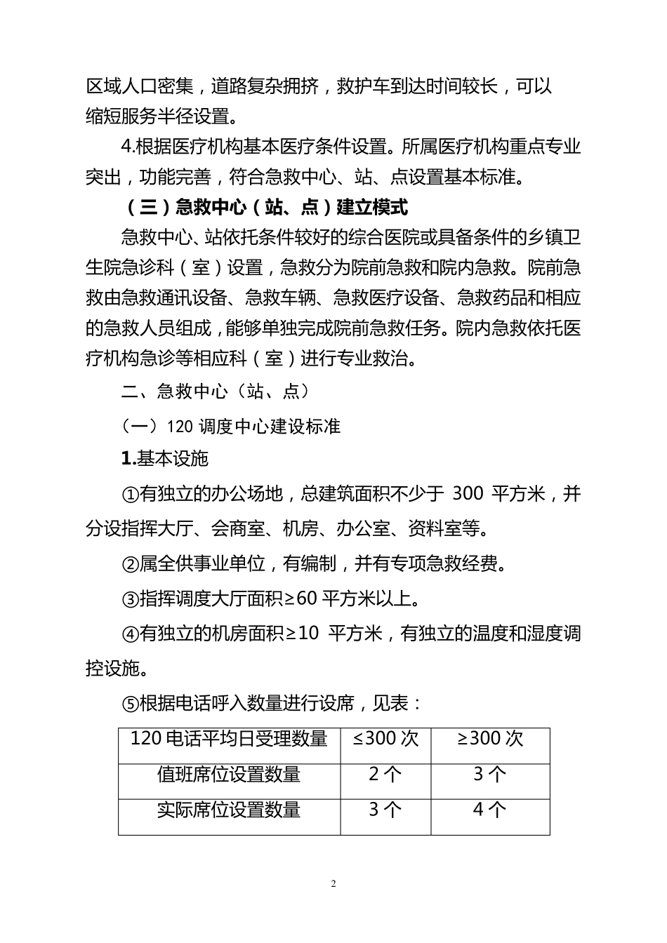 永昌县医疗急救中心设置原则和建设标准_第2页
