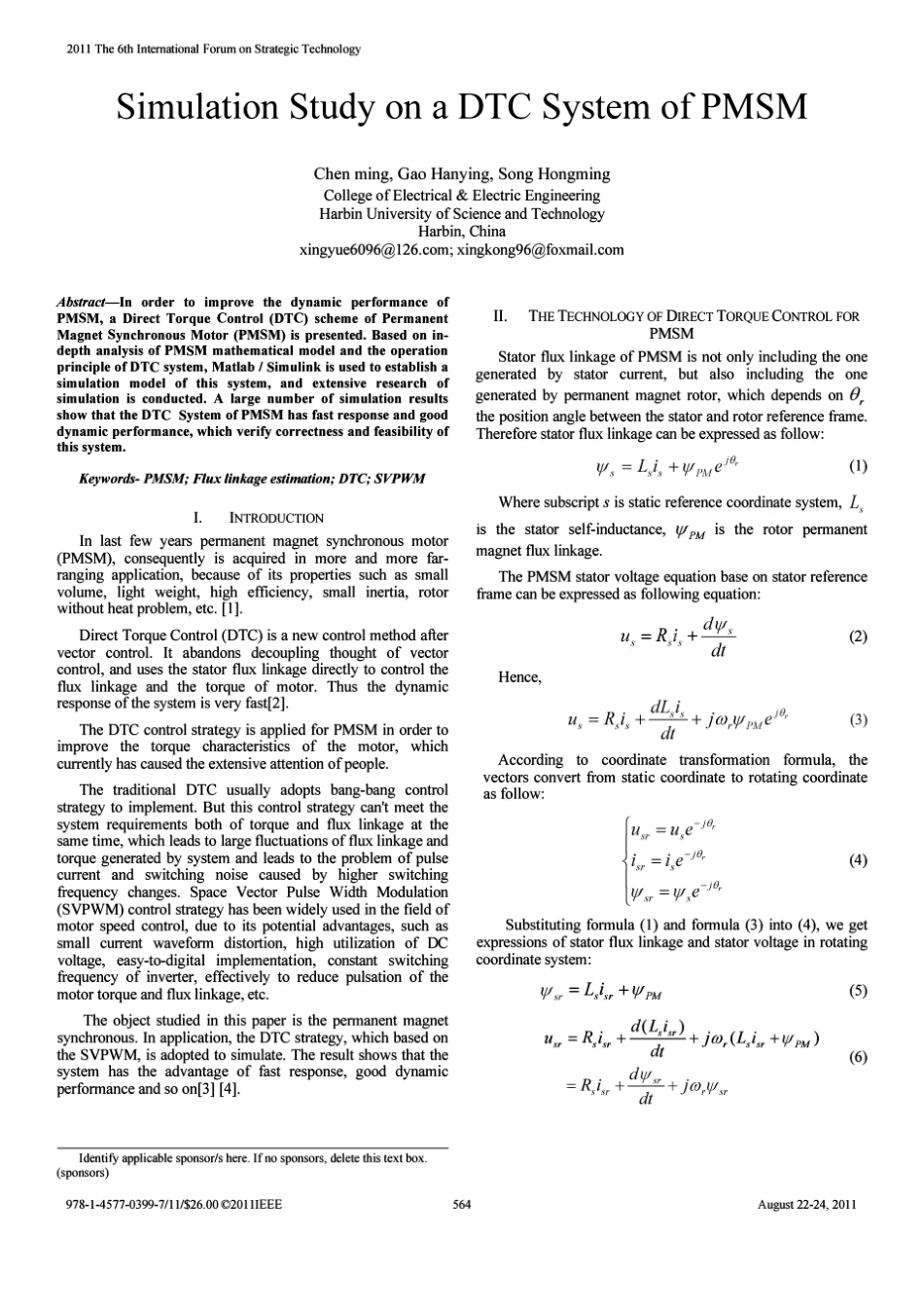 永磁同步电机的直接转矩控制(英文)外文翻译_第1页