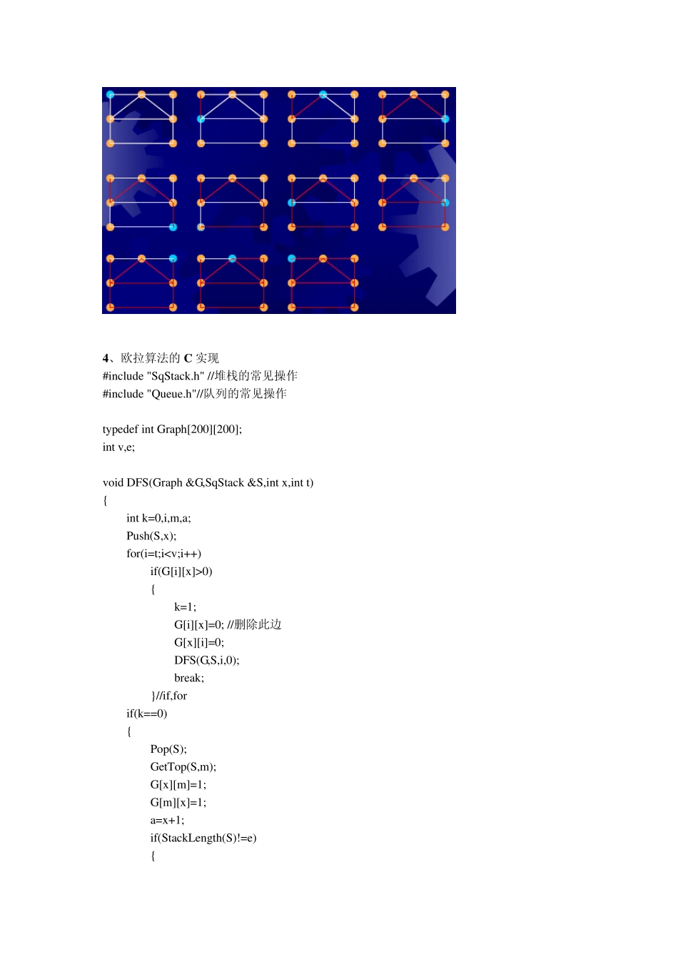 求欧拉回路,Fleury算法的C语言实现_第2页