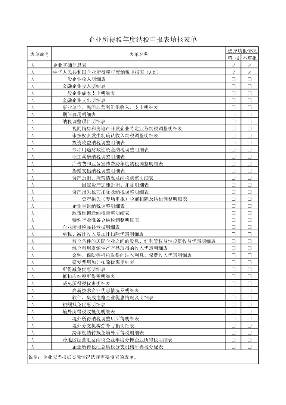 汇算清缴表41张报表_第2页