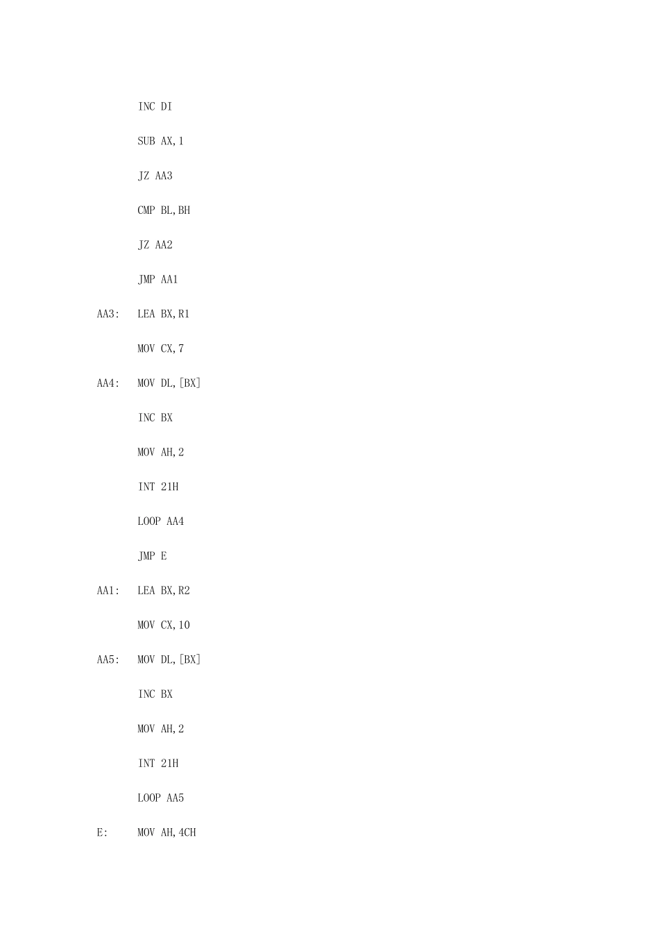 汇编语言小程序例子_第3页