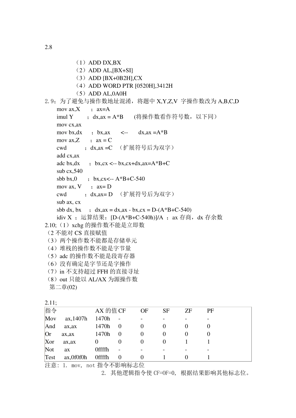 汇编语言程序设计(钱晓捷)课后答案_第2页