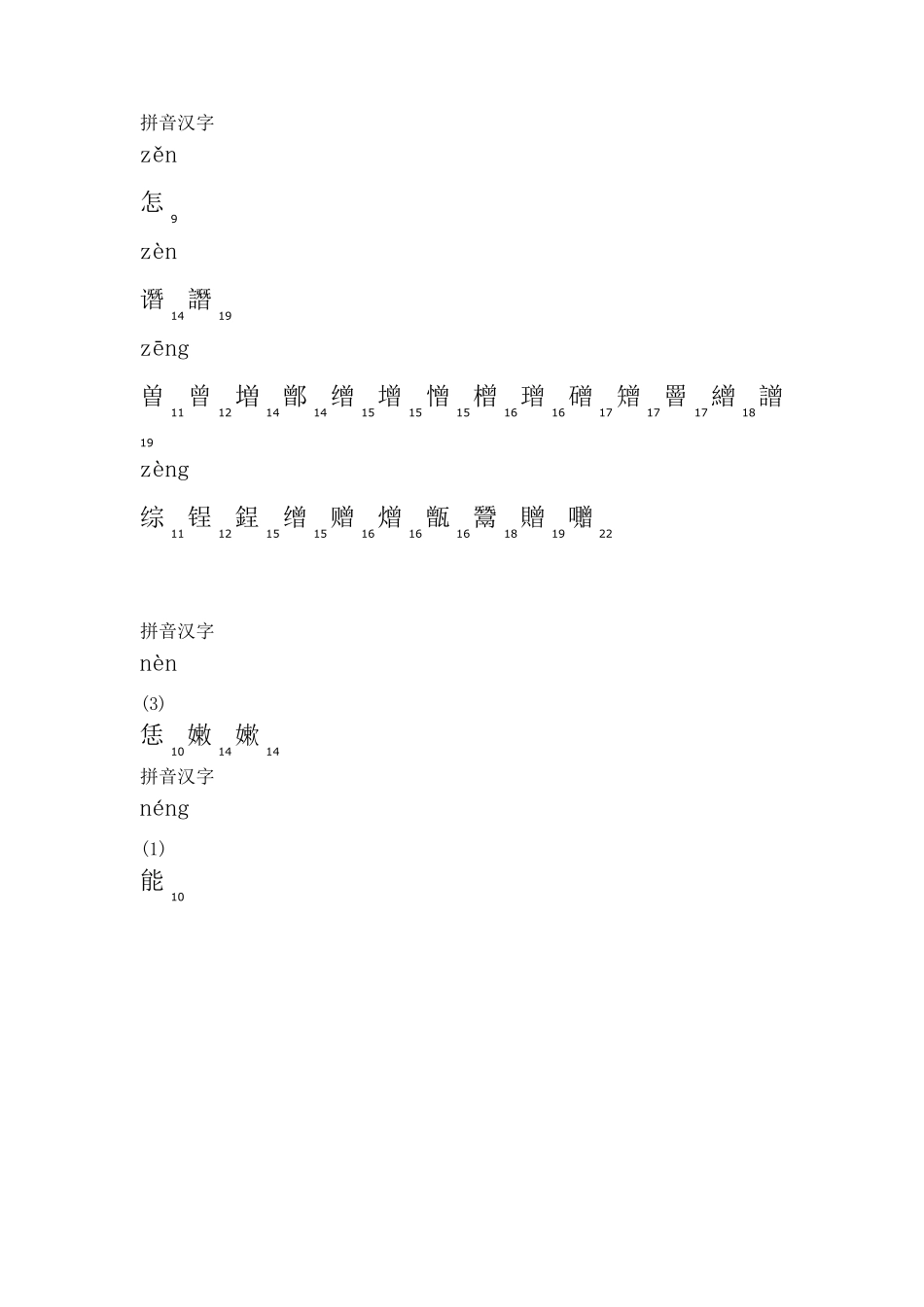 汉字前后鼻音大全_第3页