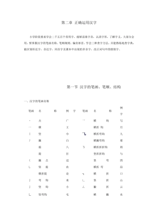 汉字的笔画、笔顺、结构