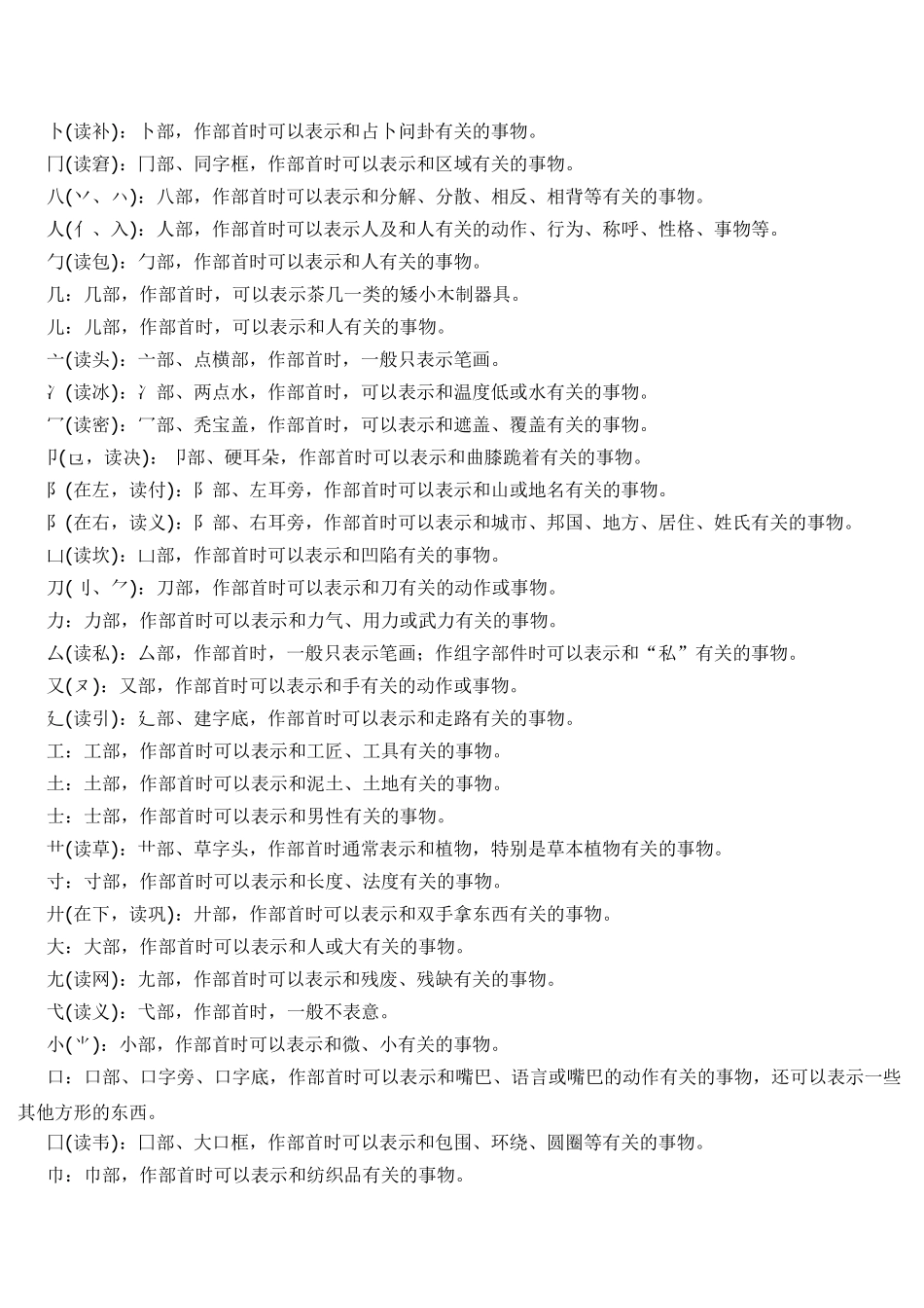 汉字部首名称表及含义_第3页