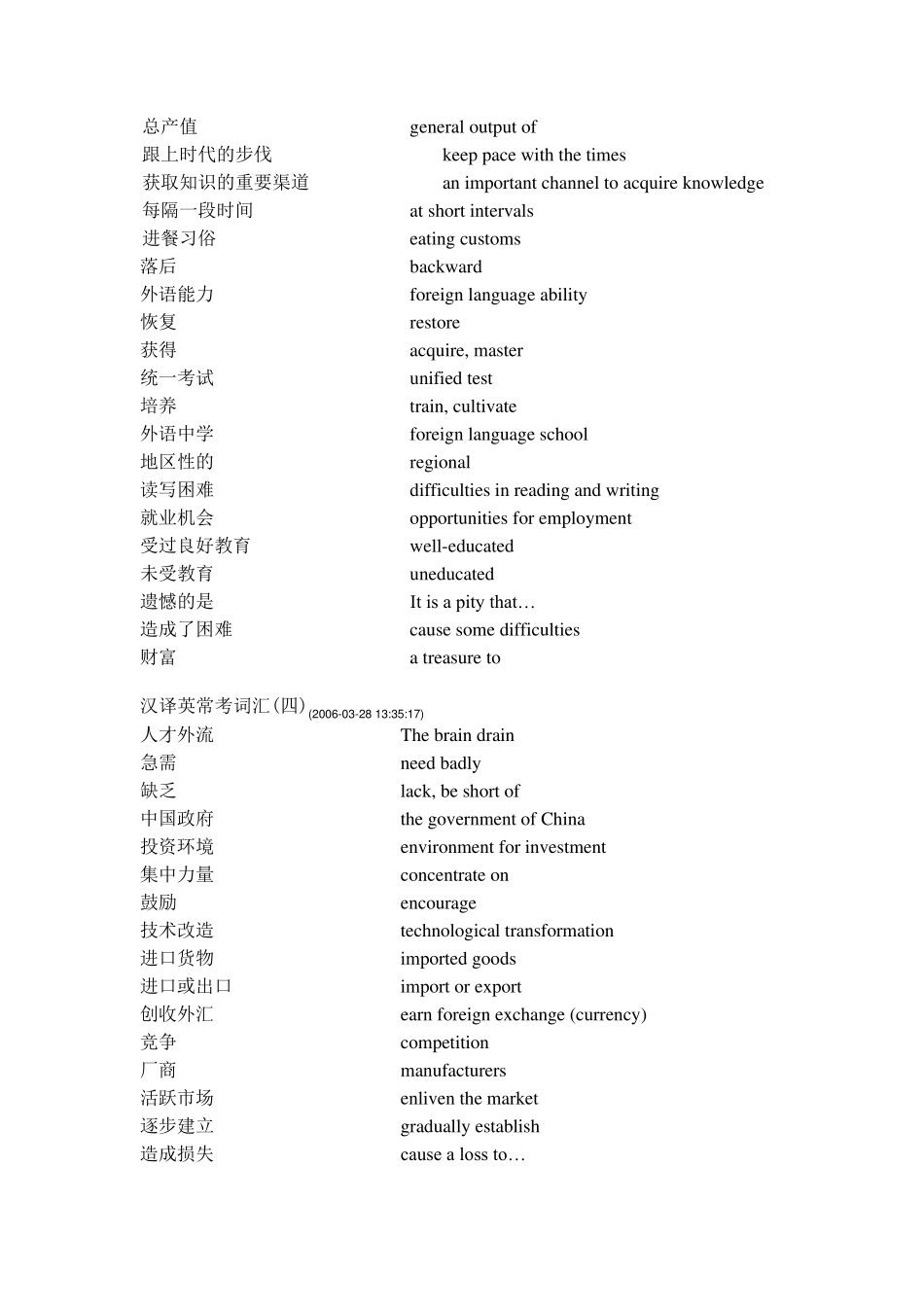 汉译英常用词汇_第3页