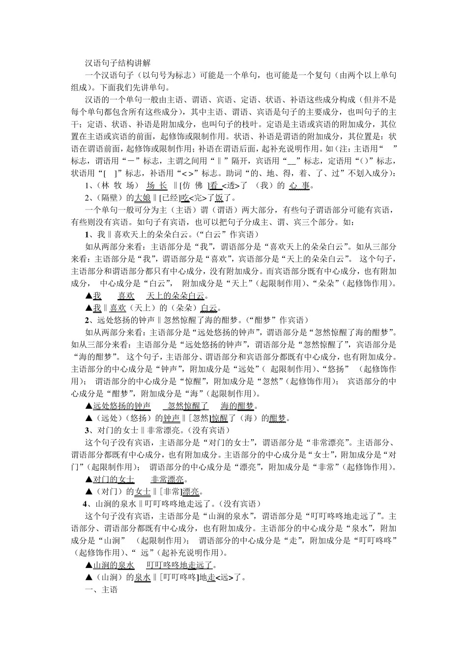 汉语句子结构讲解_第1页