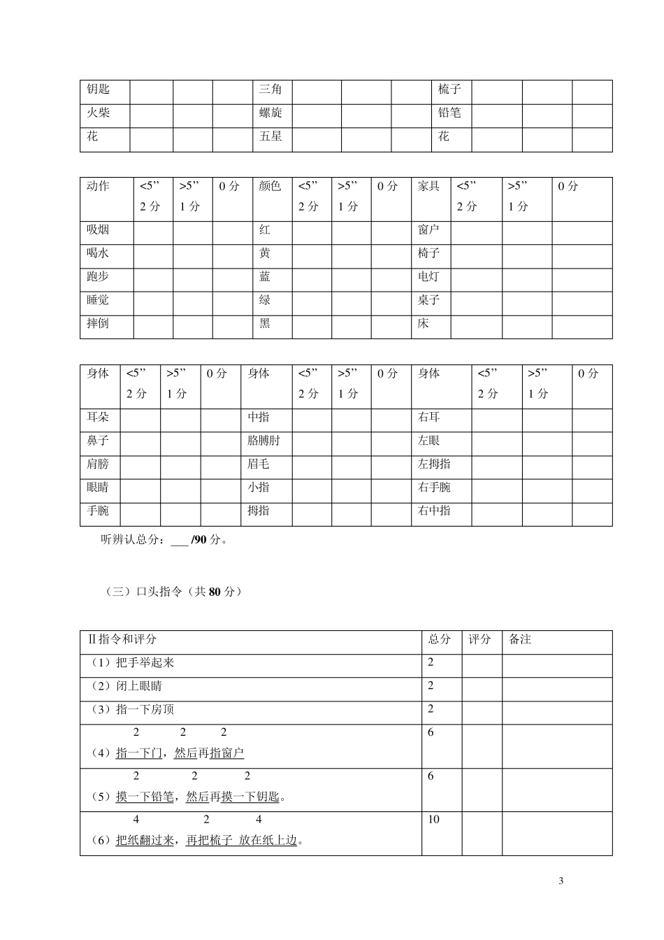 汉语失语症评定量表ABC_第3页