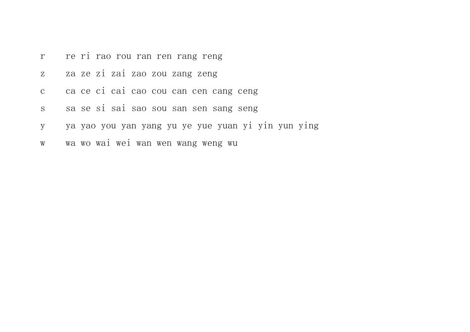 汉语拼音声母韵母及搭配_第3页