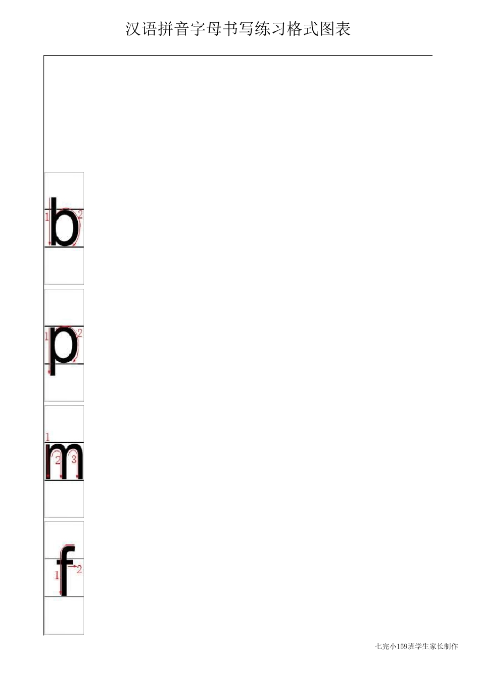 汉语拼音字母书写练习格式图表_第2页