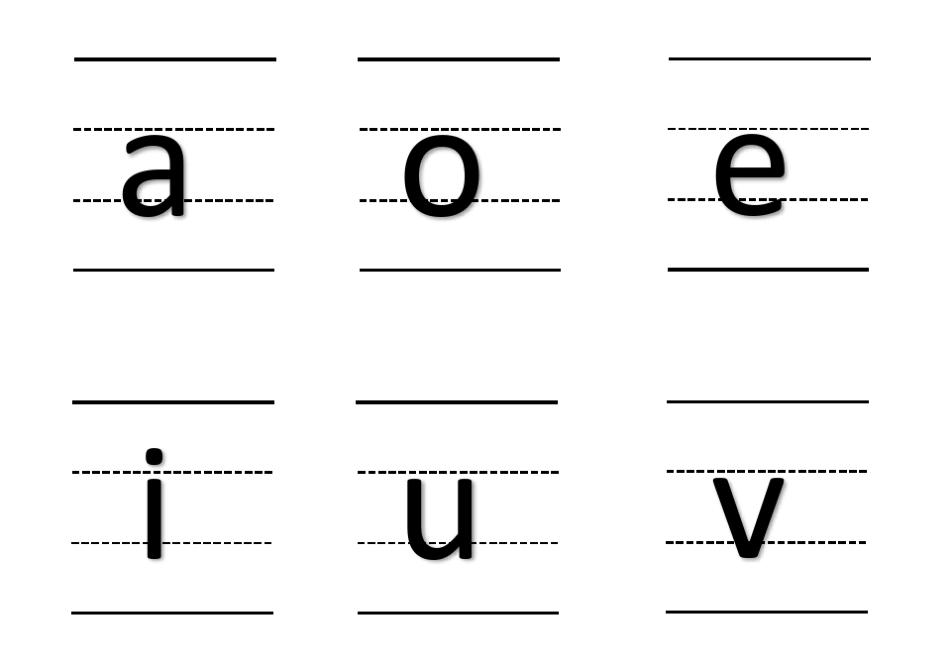 汉语拼音字母卡片(四线三格)_第1页
