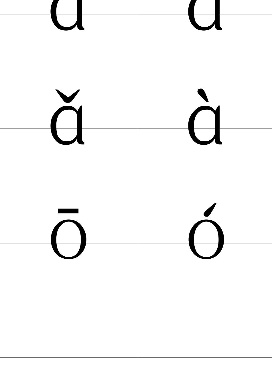 汉语拼音字母表(四声调卡片)_第1页
