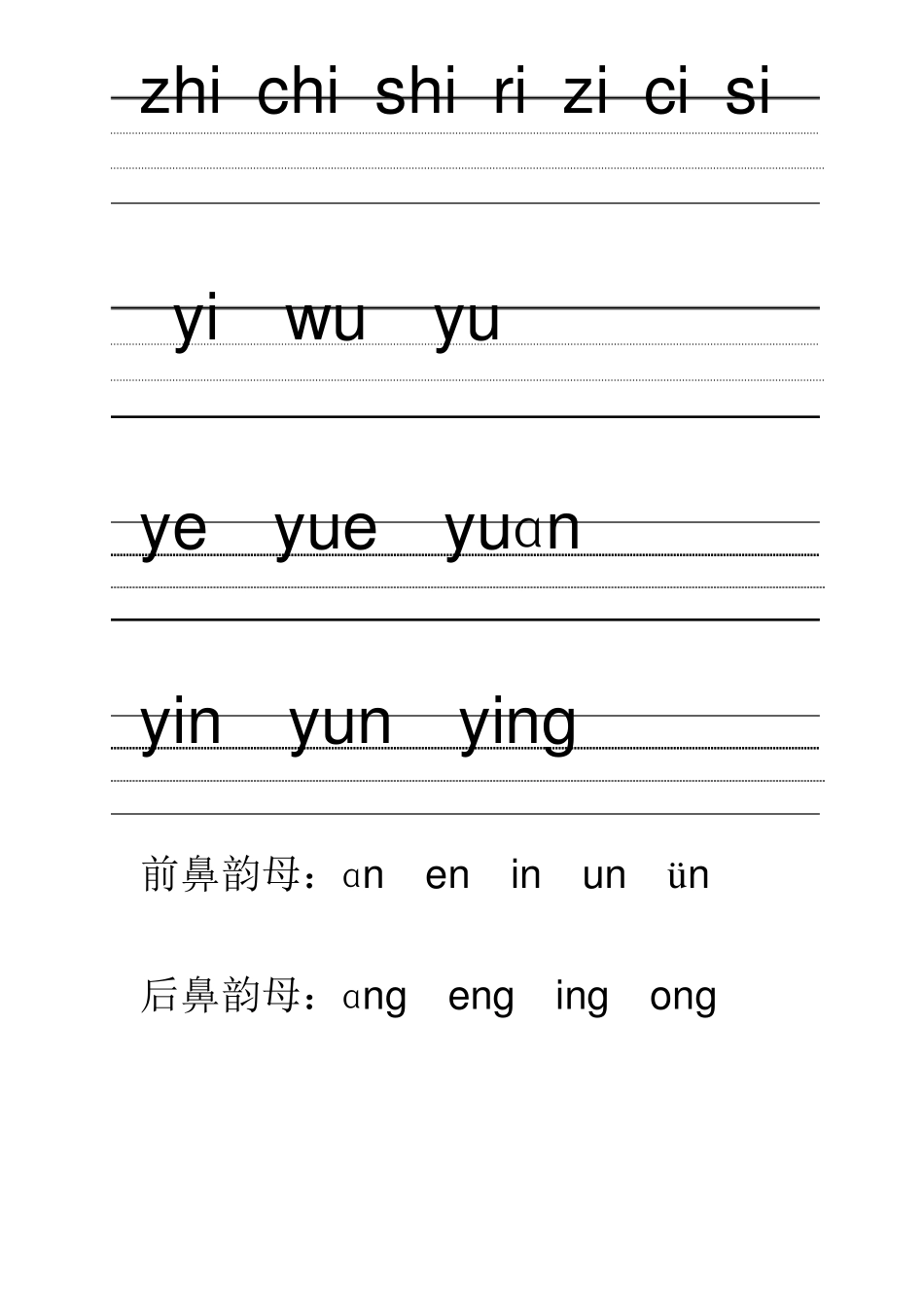 汉语拼音的书写格式_(最新四线三格)ǖ的拼音书写格式_第3页