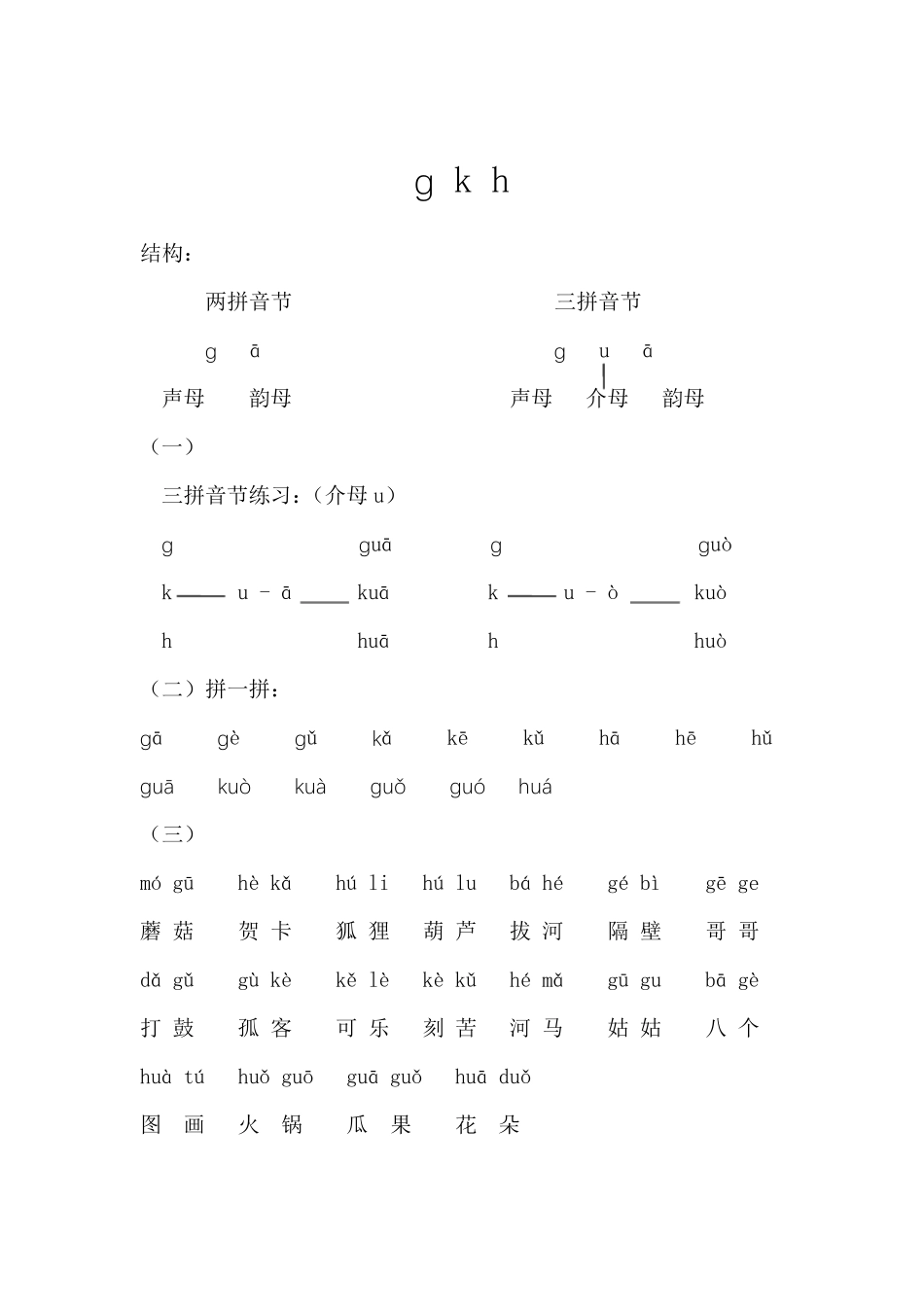 汉语拼音默写表及拼读专练_第3页