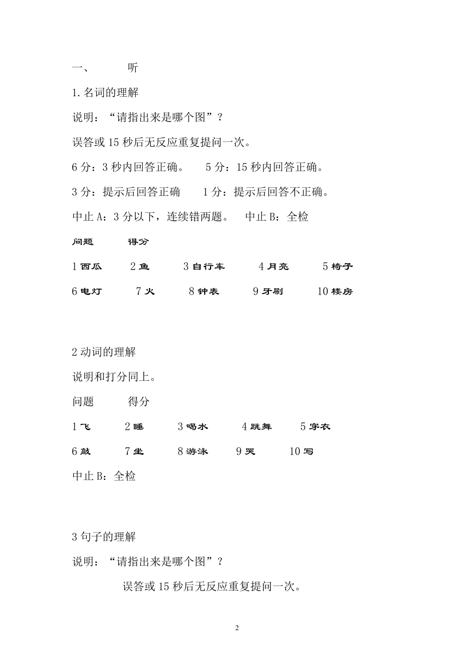 汉语标准失语症检查表(中康法)_第2页