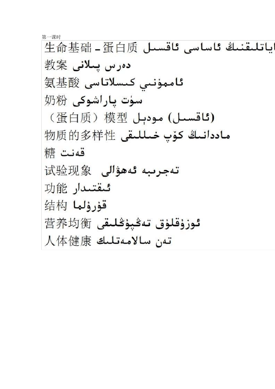 汉语维语翻译表_第1页