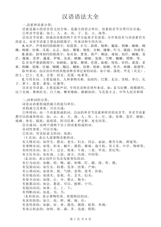 汉语语法大全精华版