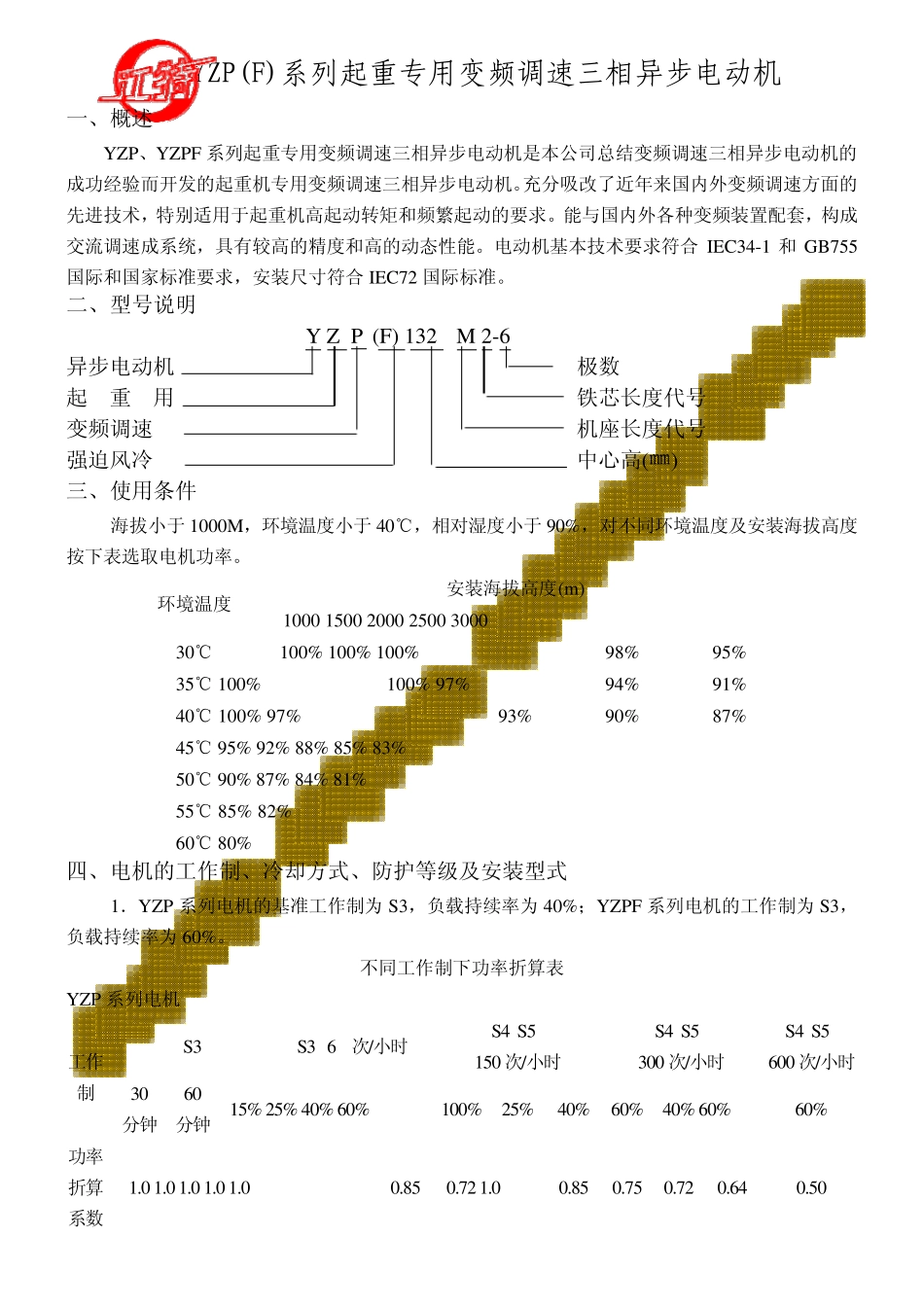 江特YZP、YZPF系列电机_第1页