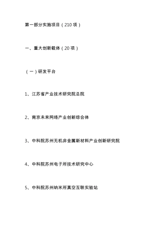 江苏2017年重大项目(210项)