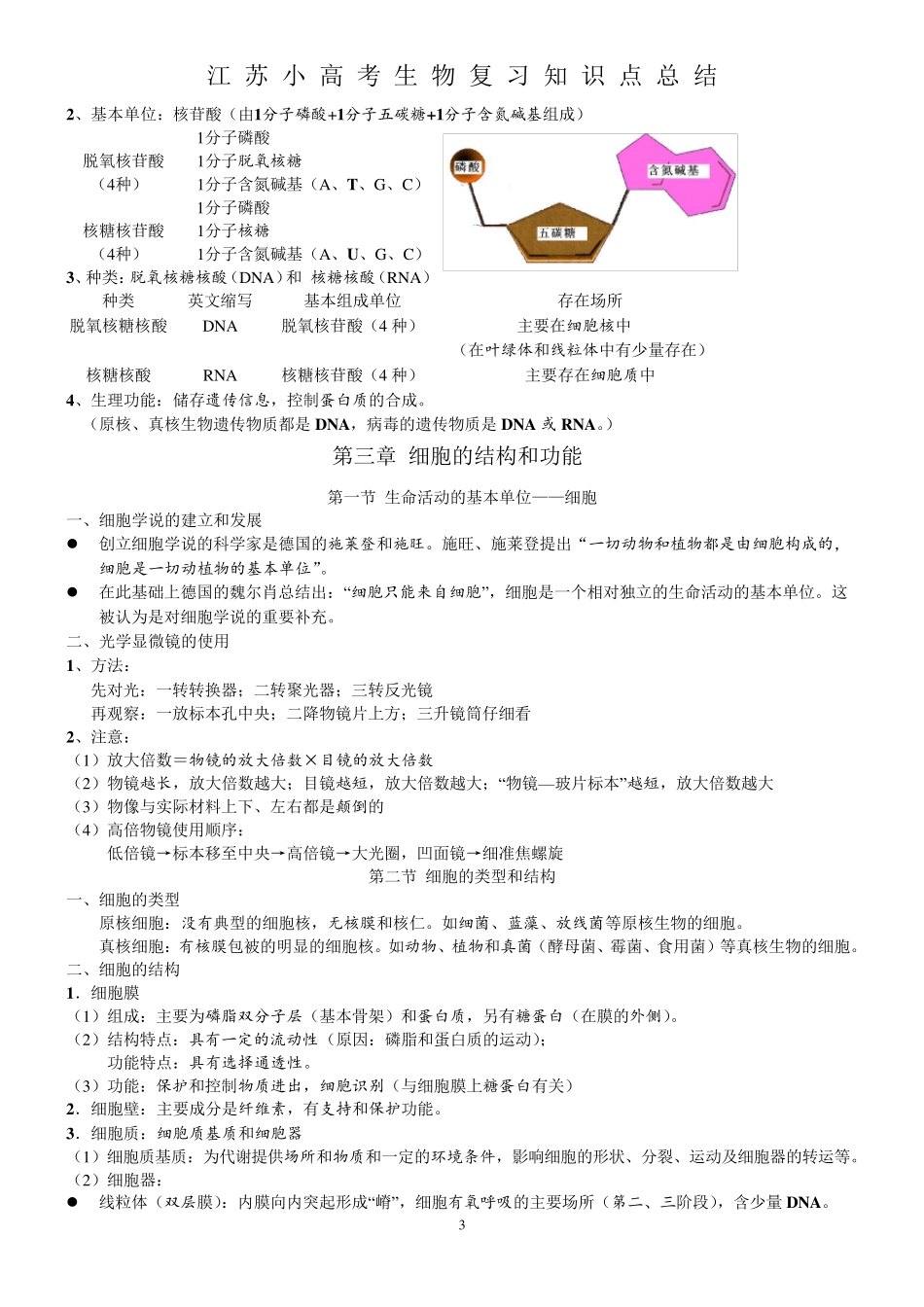 江苏小高考生物复习知识点总结_第3页
