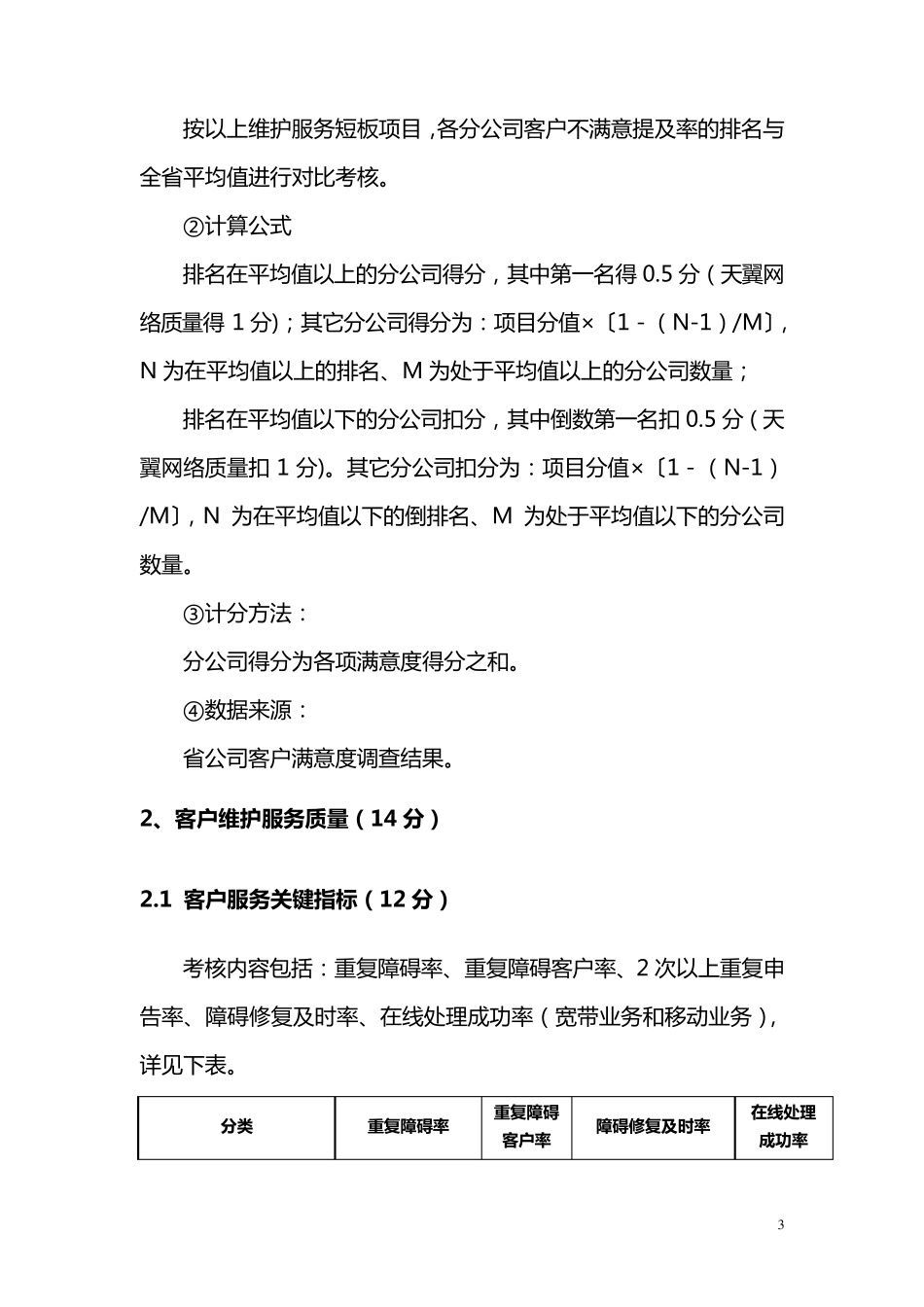 江苏电信2009年运维KPI考核办法(发文)_第3页