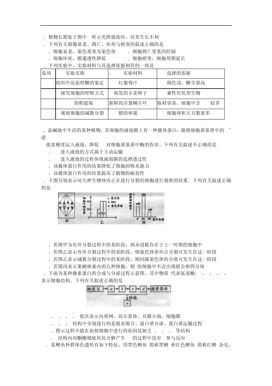 江苏省南京市、盐城市2013届高三第一次模拟考试生物试题Word版含答案_第2页