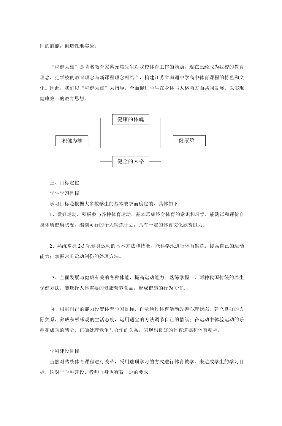 江苏省南通中学体育新课程实施方案_第3页