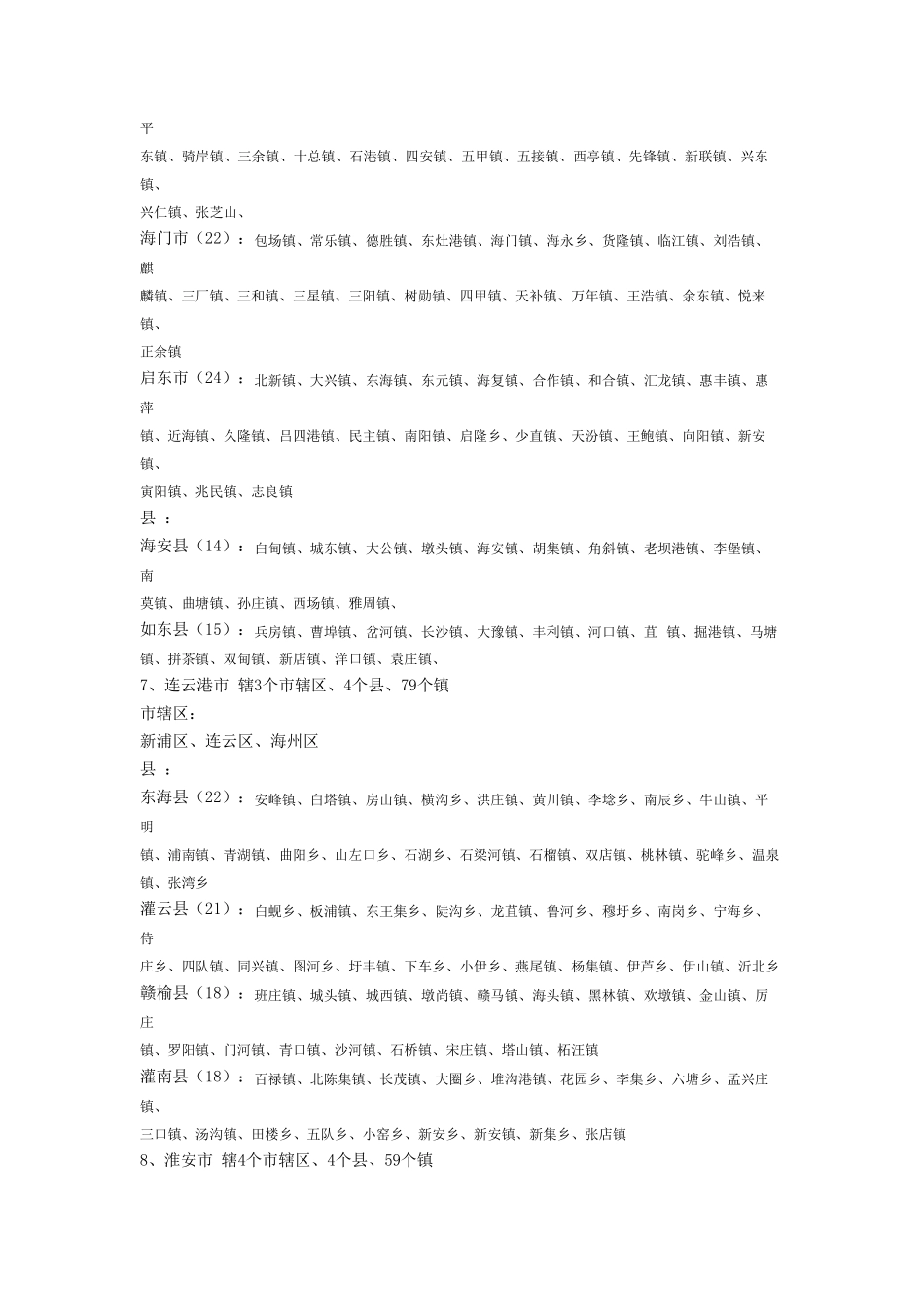 江苏省地级市、县级市、乡镇数量和名称(江苏行政区域名称)_第3页